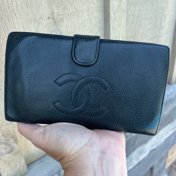 AUTHENTIC CHANEL Caviar Timeless CC French Wallet Black - Picture 8 of 15